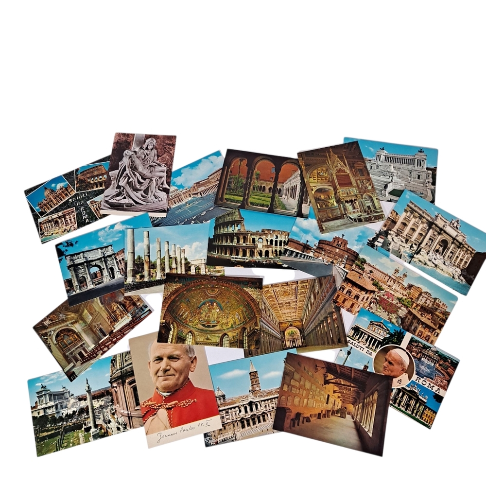 Vintage Roma Serie II 20 Cartoline Illustrate Color Postcards Rome Unposted